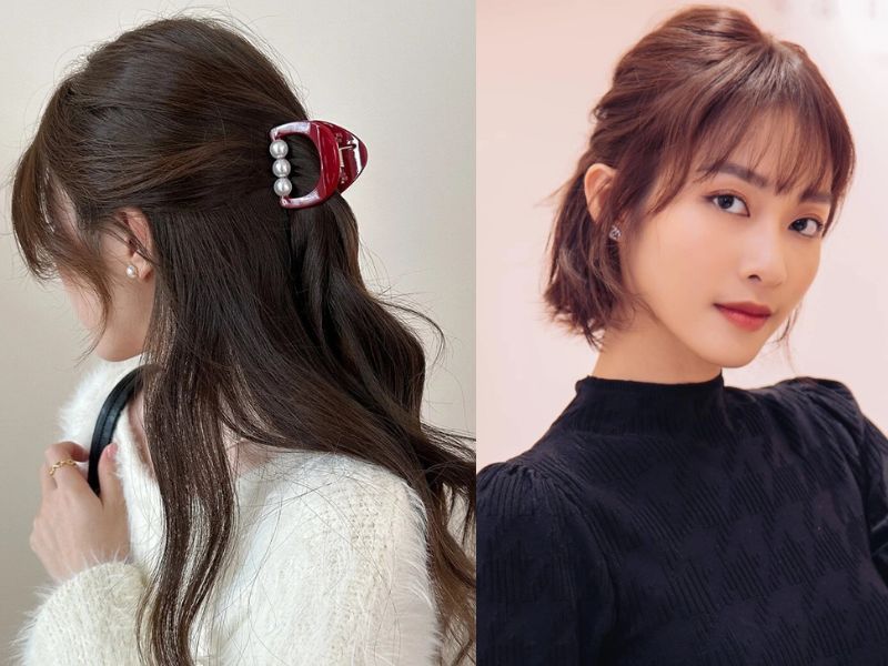 Kiểu tóc công sở buộc nửa đầu thanh lịch