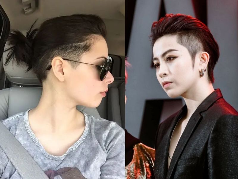 Tóc tomboy cho nữ undercut mặt tròn